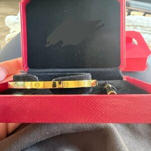 Gold Screw Motif Bangle Bracelet - Women Jewelry